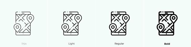 Route Symbol. dünn, Licht, regulär und Fett gedruckt Stil Design isoliert auf Weiß Hintergrund vektor