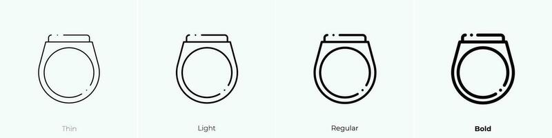 Ring Symbol. dünn, Licht, regulär und Fett gedruckt Stil Design isoliert auf Weiß Hintergrund vektor