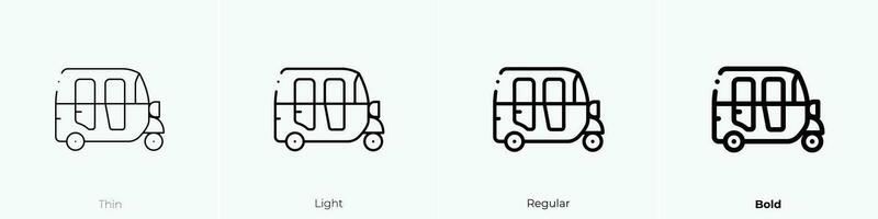 riksha ikon. tunn, ljus, regelbunden och djärv stil design isolerat på vit bakgrund vektor