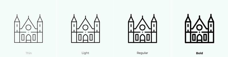 ridderzaal Symbol. dünn, Licht, regulär und Fett gedruckt Stil Design isoliert auf Weiß Hintergrund vektor