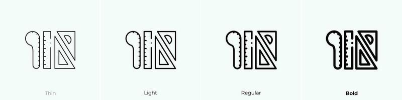 Lineale Symbol. dünn, Licht, regulär und Fett gedruckt Stil Design isoliert auf Weiß Hintergrund vektor