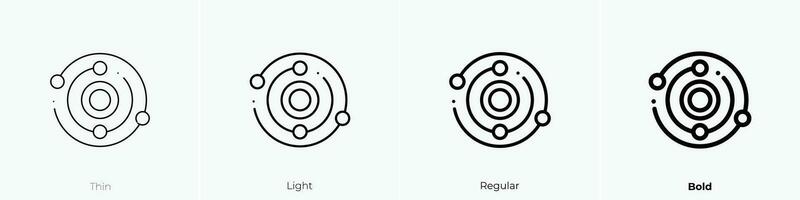 Reaktion Symbol. dünn, Licht, regulär und Fett gedruckt Stil Design isoliert auf Weiß Hintergrund vektor