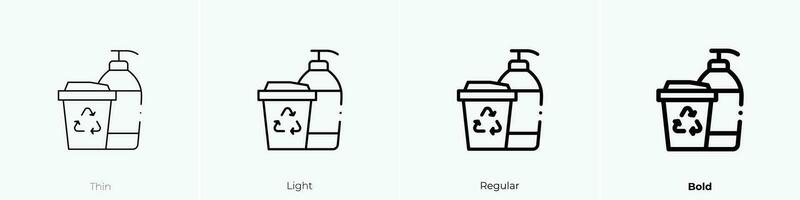 recyceln Symbol. dünn, Licht, regulär und Fett gedruckt Stil Design isoliert auf Weiß Hintergrund vektor