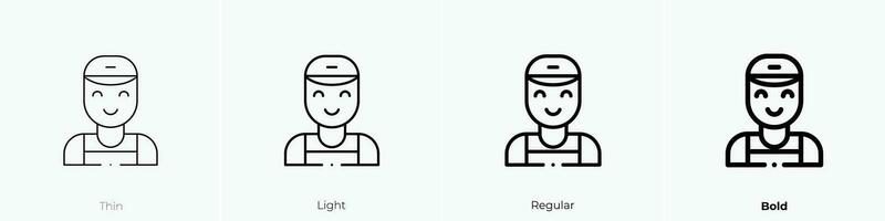 Handwerker Symbol. dünn, Licht, regulär und Fett gedruckt Stil Design isoliert auf Weiß Hintergrund vektor