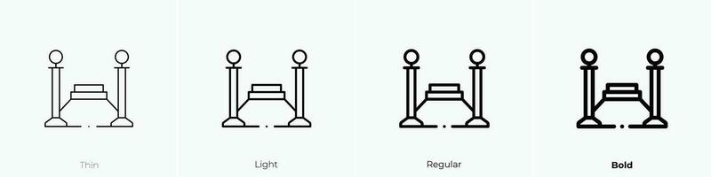 rot Teppich Symbol. dünn, Licht, regulär und Fett gedruckt Stil Design isoliert auf Weiß Hintergrund vektor