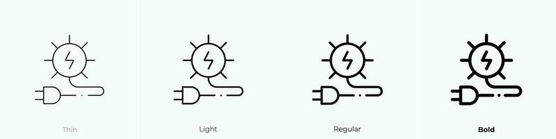 verlängerbar Energie Symbol. dünn, Licht, regulär und Fett gedruckt Stil Design isoliert auf Weiß Hintergrund vektor