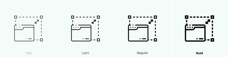 reaktionsschnell Symbol. dünn, Licht, regulär und Fett gedruckt Stil Design isoliert auf Weiß Hintergrund vektor