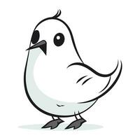 Illustration von ein süß Vogel isoliert auf ein Weiß Hintergrund Vektor