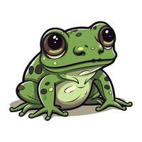 Grün Frosch isoliert auf ein Weiß Hintergrund. Vektor Illustration zum Ihre Design