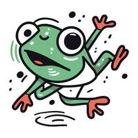 Frosch Springen. Vektor Illustration. isoliert auf Weiß Hintergrund.