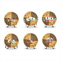 Schätzchen Kekse Karikatur Charakter mit traurig Ausdruck vektor