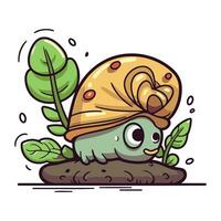 Karikatur Schnecke. Vektor Illustration von ein Schnecke. Karikatur Schnecke.