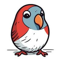 Illustration von ein süß wenig rot Vogel isoliert auf ein Weiß Hintergrund vektor