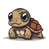 süß Baby Schildkröte isoliert auf ein Weiß Hintergrund. Vektor Illustration.