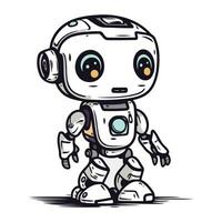 Karikatur Roboter. Vektor Illustration von ein süß Roboter. isoliert auf Weiß Hintergrund.