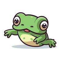 Frosch Karikatur Charakter isoliert auf Weiß Hintergrund. Vektor Illustration von komisch Grün Frosch.