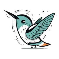 kolibri. vektor illustration av en söt tecknad serie kolibri.