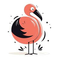 Flamingo. Vektor Illustration von ein Vogel im ein eben Stil.