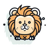 Löwe Symbol. süß Karikatur Tier Charakter. Vektor Illustration.