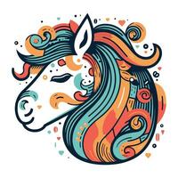 häst huvud med abstrakt mönster. vektor illustration för din design.