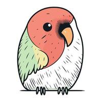 Illustration von ein süß Papagei auf ein Weiß Hintergrund. Vektor Illustration