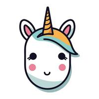 süß Einhorn Kopf kawaii Charakter Vektor illustartion Design