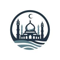 muslim moské logotyp. skön muslim tempel. vektor illustration