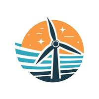 Wind Leistung Symbol Logo, Turbine. Vektor Illustration