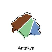 Vektor Karte Stadt von Antakya modern Umriss, hoch detailliert Illustration Vektor Design Vorlage