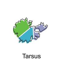 Karta stad av tarsus design, vektor mall med översikt grafisk skiss stil isolerat på vit bakgrund