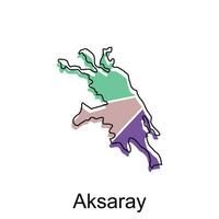 Karte Stadt von Aksaray Design, Vektor Vorlage mit Gliederung Grafik skizzieren Stil isoliert auf Weiß Hintergrund