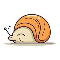 süß Karikatur Schnecke. isoliert auf Weiß Hintergrund. Vektor Illustration.