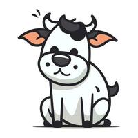 süß Karikatur Kuh Bauernhof Tier Charakter Vektor Illustration