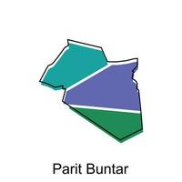 Karte Stadt von parit buntar Vektor Design, Malaysia Karte mit Grenzen, Städte. Logo Element zum Vorlage Design