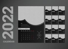 neue Business-Stil saubere und minimalistische Kalender-Designvorlage für 2022, vektor