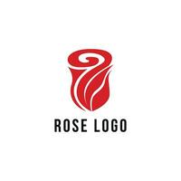 rot Rose Blume Logo Design Idee vektor