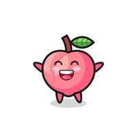 glückliches Baby Pfirsich-Cartoon-Figur vektor