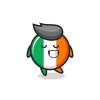 Irland Flagge Abzeichen Cartoon Illustration mit einem schüchternen Ausdruck vektor