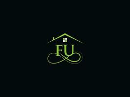 echt Nachlass fu Logo Marke, minimalistisch fu Gebäude Luxus Zuhause Logo Symbol vektor