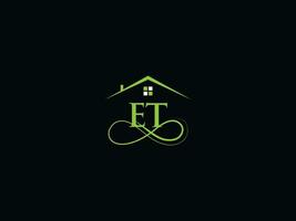 minimalistisch et echt Nachlass Luxus Logo, modern et Logo Symbol Design zum Zuhause vektor