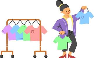köpa kläder platt illustration för shopping illustration vektor