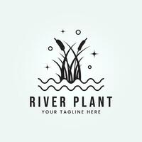 Fluss Pflanze Silhouette Logo Vektor Illustration Design