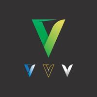 V-Buchstaben- und Schriftlogo-Geschäftsidentitätsschablonenvektor vektor