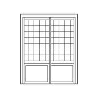 hand dragen barn teckning vektor illustration japansk glidning dörr isolerat på vit bakgrund
