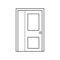 Hand gezeichnet Kinder Zeichnung Vektor Illustration zwei Panel einer dritte lite Tür isoliert auf Weiß Hintergrund