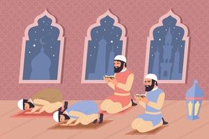 flache Zusammensetzung des islamischen Gebets