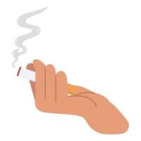 Hand halten mit Zigarette Hintern vektor