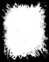 ein Weiß Farbe Spritzer auf ein schwarz Hintergrund, schwarz und Weiß Grunge Foto rahmen, Grunge Rand Hintergrund. abstrakt Jahrgang Grunge runden Lager Bürste Album Element vektor