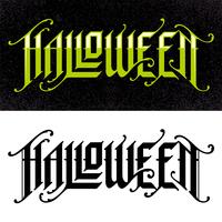 Halloween Handdragen Gothic Lettering vektor