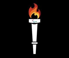officiell logotyp paralympiska spel tokyo 2020 japan i fackla eld abstrakt vektor